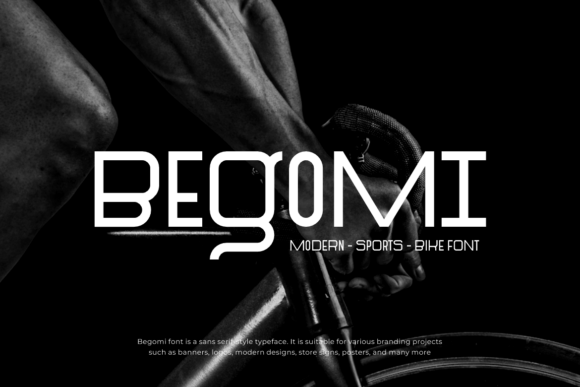 Begomi Modern Sports Bike Font for Crafters and Makers
