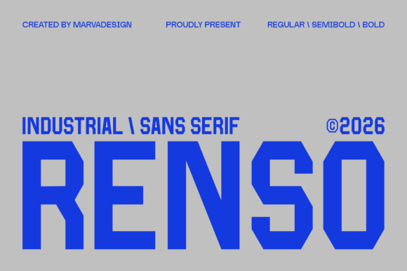 Renso Font: Bold Industrial Sans Serif for Modern Design