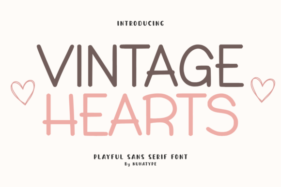 Vintage Hearts: A Cute Sans Serif Handwriting Font for Warm Branding